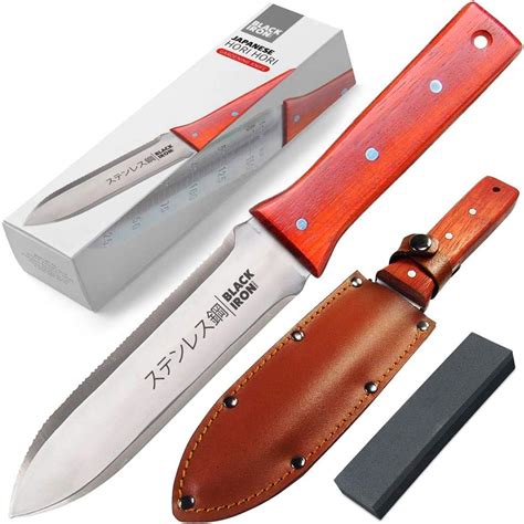 Amazon.co.jp: Hori Hori Garden Knife With Sheath, Soil Knife Perfect for Digging, Sharpening ...