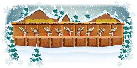 Santa's Reindeer At The North Pole - Richard McNary's Coloring Pages