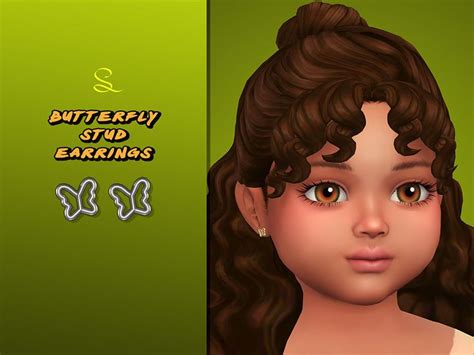 The Sims Resource - Butterfly Stud Earrings for Toddlers Kids Earrings, Men Earrings, Pearl Hoop ...