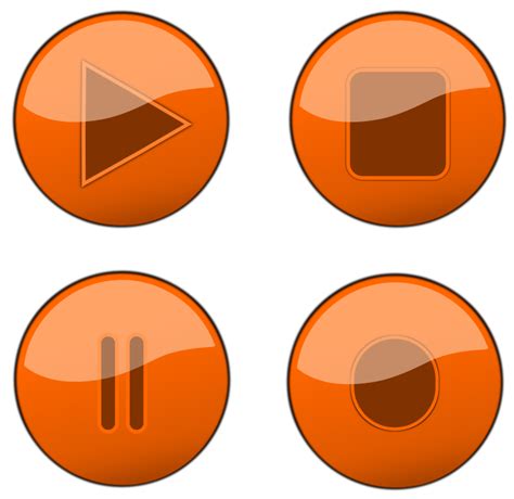 Free Clipart: Orange Glossy Buttons | inky2010