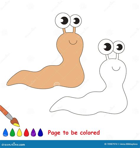 Funny Slug Cartoon. Page To Be Colored. Stock Vector - Illustration of ...