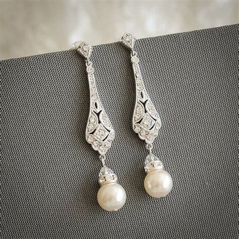 Bridal Earrings Wedding Earrings Swarovski Pearl Drop Dangle | Etsy | Vintage wedding jewelry ...