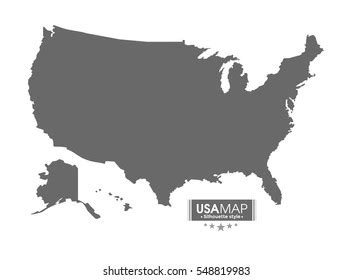 Usa Map Silhouette Style Stock Vector (Royalty Free) 548819983 | Shutterstock