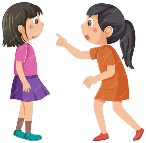 Premium Vector | Two girls arguing cartoon character