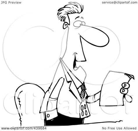 Royalty-Free (RF) Clip Art Illustration of a Cartoon Black And White ...