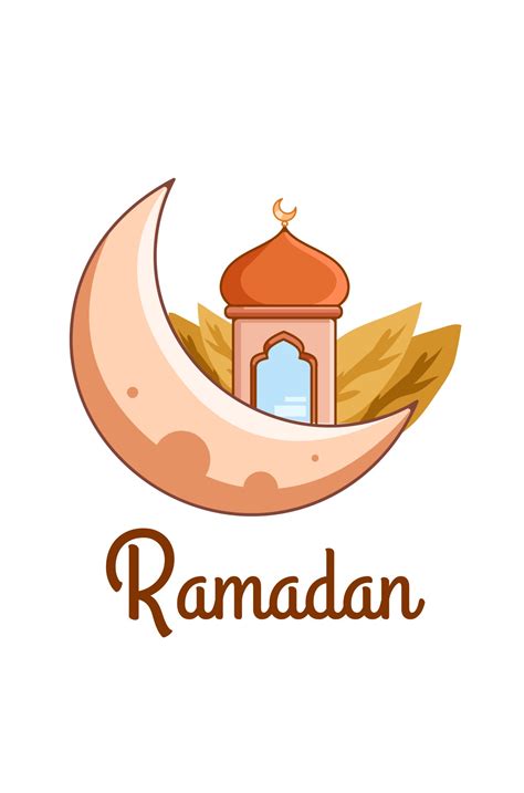 Mosque and moon at ramadan mubarak cartoon illustration 2947458 Vector ...