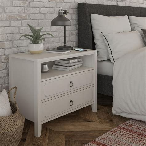 Novogratz Her Majesty 2 Drawer Nightstand, Soft White - Walmart.com ...