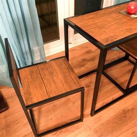 Small Dining Table 2 Chairs Kitchen Furniture Set Space Saving Breakfast Table | eBay