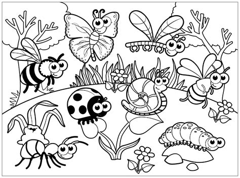 Meeting - Insects Coloring Pages for Kids