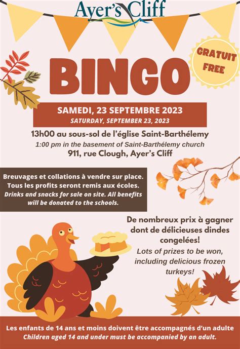 Turkey Bingo | Ayer’s Cliff