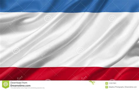 Crimea Flag Waving with the Wind, 3D Illustration. Stock Illustration - Illustration of ...