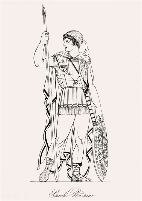 Greek warrior from An illustration | Free Photo - rawpixel