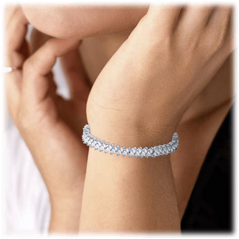 Marquise Cubic Zirconia Tennis Bracelet for Women with White Diamond Cubic Zirconia freeshipping ...