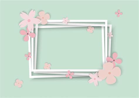 Pastel Flowers White Frame Outline 698128 Vector Art at Vecteezy