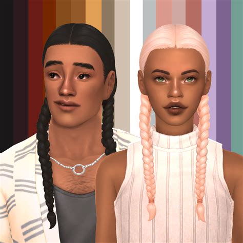 Tight Braids (Lucky Palette Recolor - Base Game) - The Sims 4 Create a Sim - CurseForge