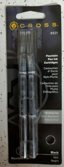 Cross 8921 Refill Fountain Pen Ink Cartridge Black 6 pack | eBay