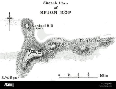 Battle of Spion Kop Map Stock Photo - Alamy