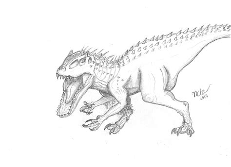 Jurassic World Indominus Rex Drawing at PaintingValley.com | Explore ...