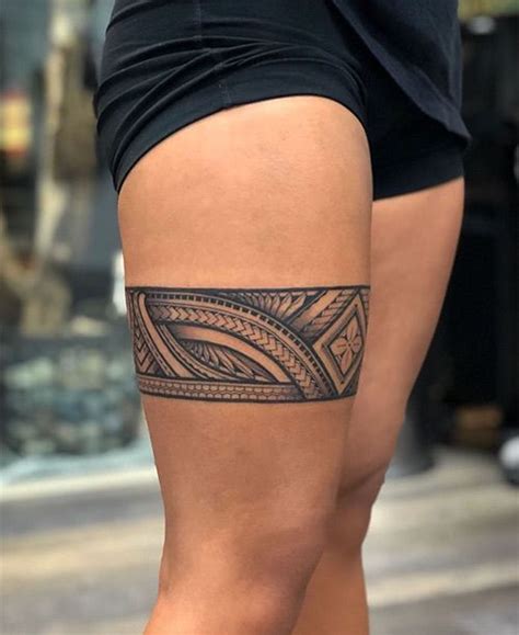 Thigh Band Tattoo, Tribal Band Tattoo, Hawaiianisches Tattoo, Cool ...