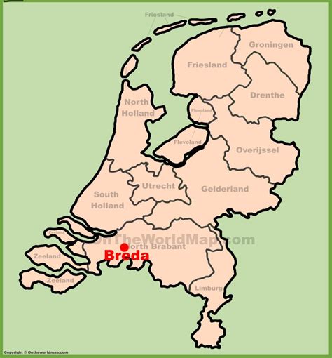 Breda location on the Netherlands map - Ontheworldmap.com