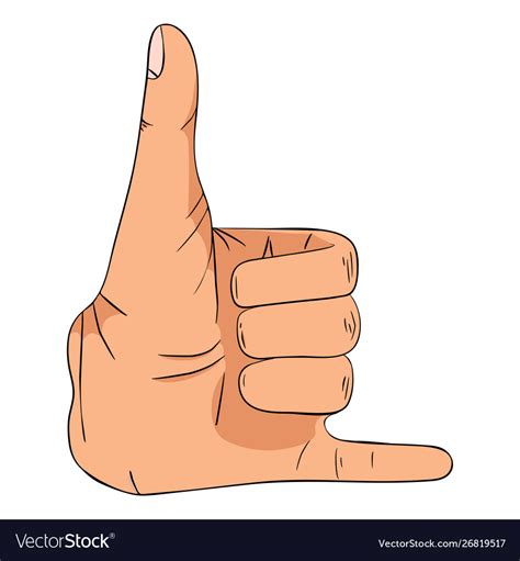 Hand gesture with phone sign Royalty Free Vector Image