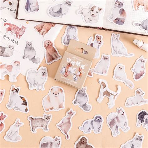 45-Pcs-Kawaii-Dog-Scrapbook-Stickers-Doraking-Boxed-Pets-Adhesive-Paper ...