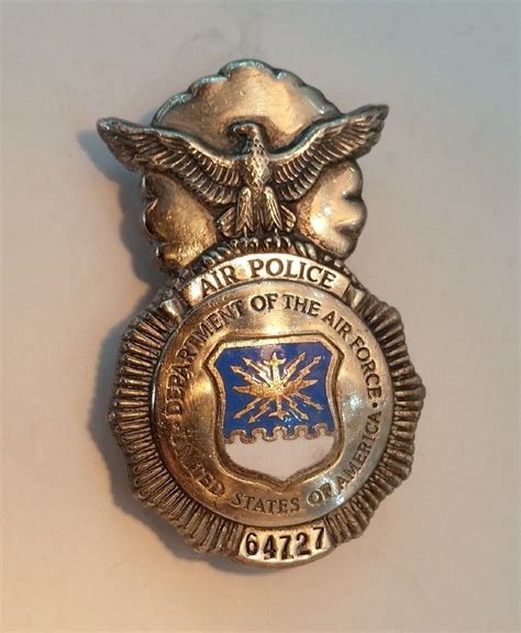 USAF Air Police badge with enamel seal, circa 1950 | Police badge ...