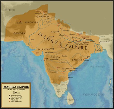 The Maurya Empire at the time of Ashoka by HomemadeMaps on DeviantArt