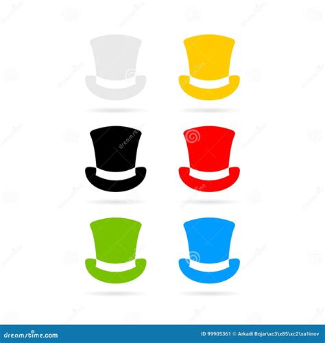 Six color hats icon stock vector. Illustration of bono - 99905361