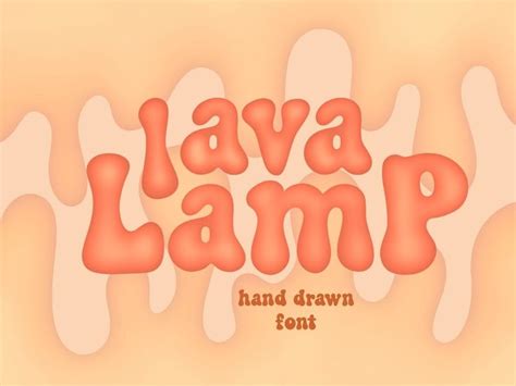 the text lava lamp is made up of orange and pink liquid on an orange ...