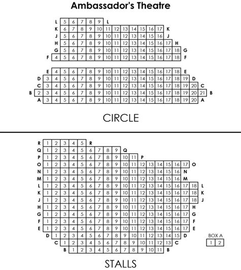 Seating Plan of Ambassadors Theatre, London