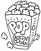 pop Corn Coloring Printable Page sketch template