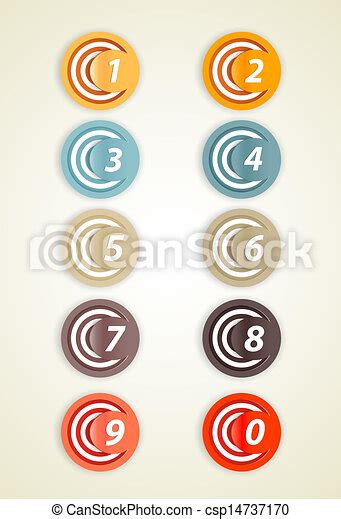 Set of colorful circles with numbers. | CanStock