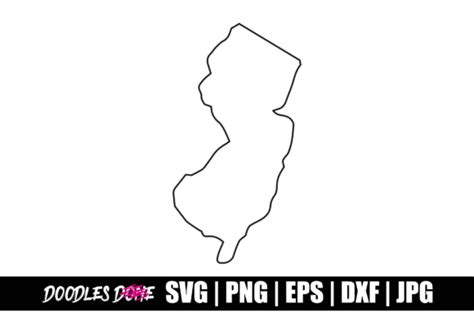 1 New Jersey Outline Svg Cut File Designs & Graphics