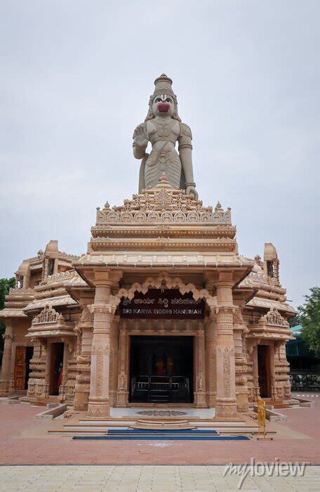 An elegant portrait view of the famous hanuman temple architecture posters for the wall ...