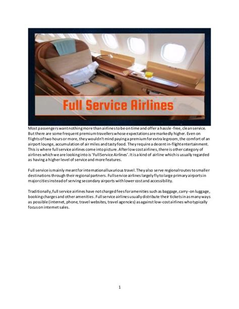 Full service airlines