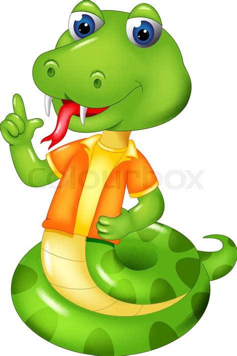 Vector illustration of funny snake ... | Stock vector | Colourbox