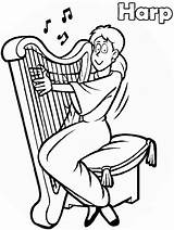 Harp Coloring Pages  Best For Kids sketch template