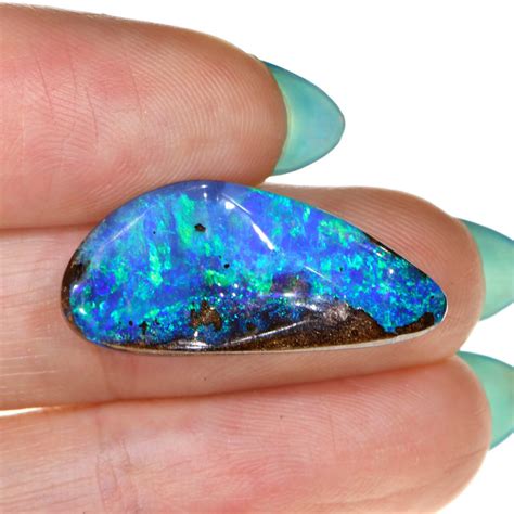 Gem Sparkling Green Blue Ocean Boulder Opal 13.6 ct - Opal Galaxy