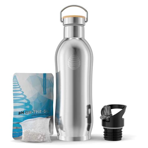 pH ACTIVE Insulated Water Bottle - Filtered Alkaline Water Bottle - Stainless Steel Water Bottle ...