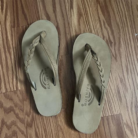 Rainbow Sandals in color Sand Size SMALL (5.5 -... - Depop