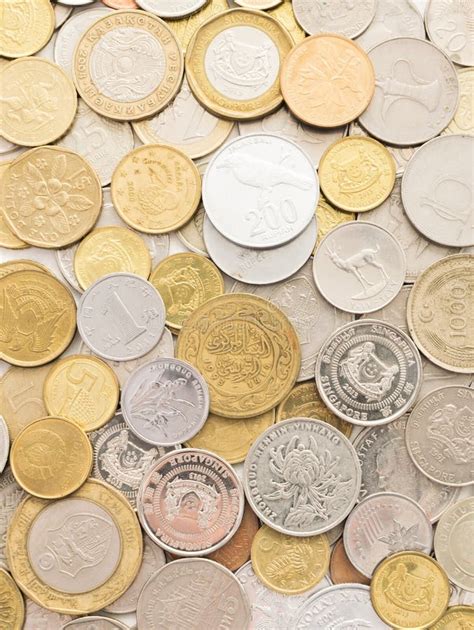 Collection of Coins from Around the World Stock Photo - Image of financial, background: 89753038