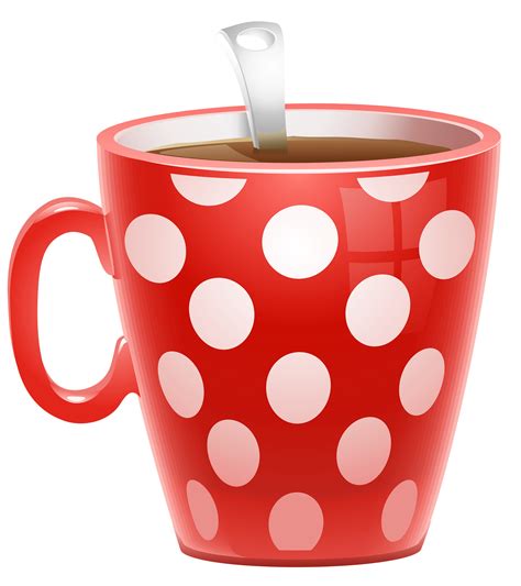 Red Dotted Coffee Cup PNG Clipart Picture | Coffee png, Coffee cup art ...