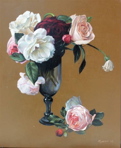 Saatchi Art Artist Lesya Rygorchuk; Painting; "Flower vase painting Flowers oil picture Still ...