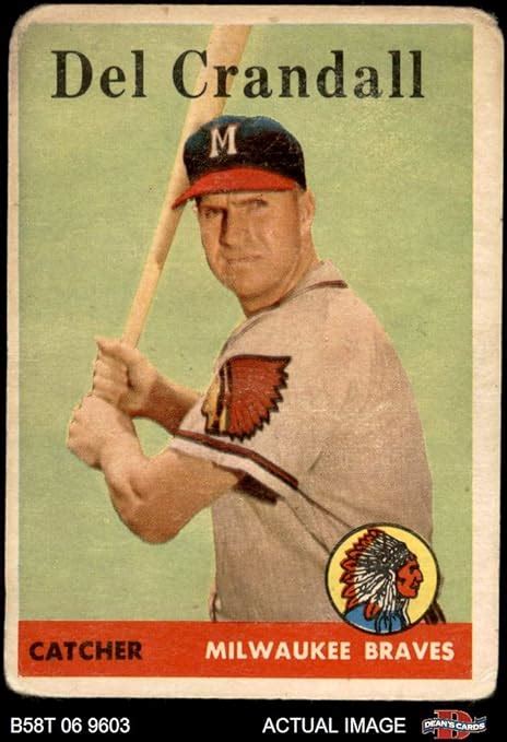 Amazon.com: 1958 Topps # 390 Del Crandall Milwaukee Braves (Baseball ...