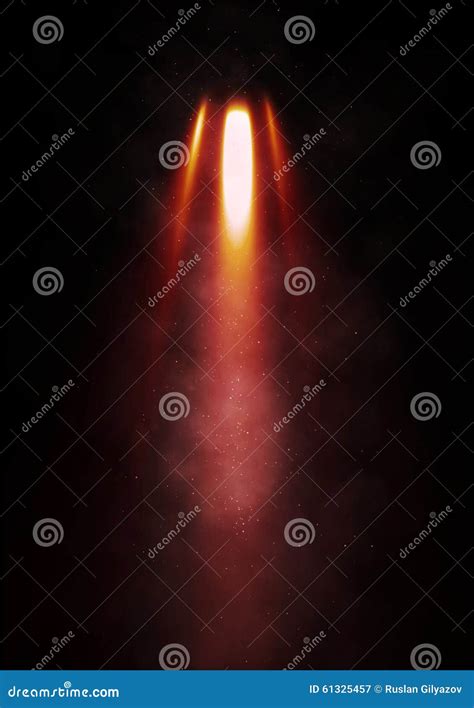 Flames erupt from a rocket stock image. Image of light - 61325457