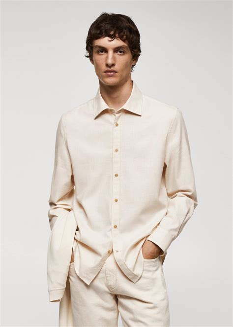 Camisa fil a fil 100% algodón - Hombre | Mango Man España