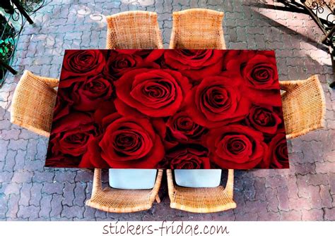 Наклейка на стол - Красные розы | Купить фотопечать на стол в магазине Интерьерные наклейки ...