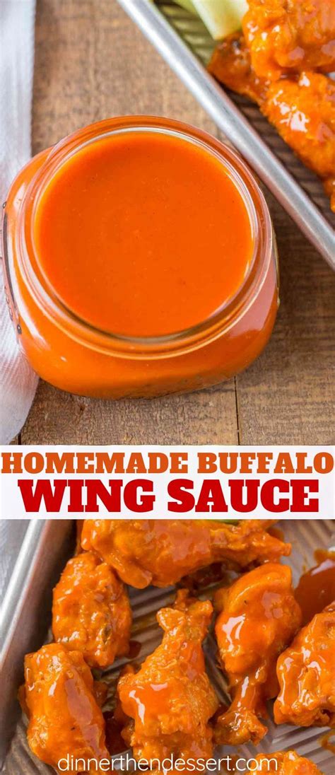 Homemade Buffalo Wing Sauce takes no time at all, just 4 ingredients and if made right is just ...