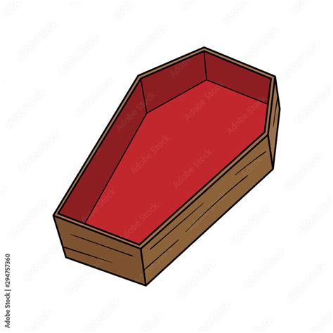 Cartoon Open Coffin Vector Illustration Stock Vector | Adobe Stock